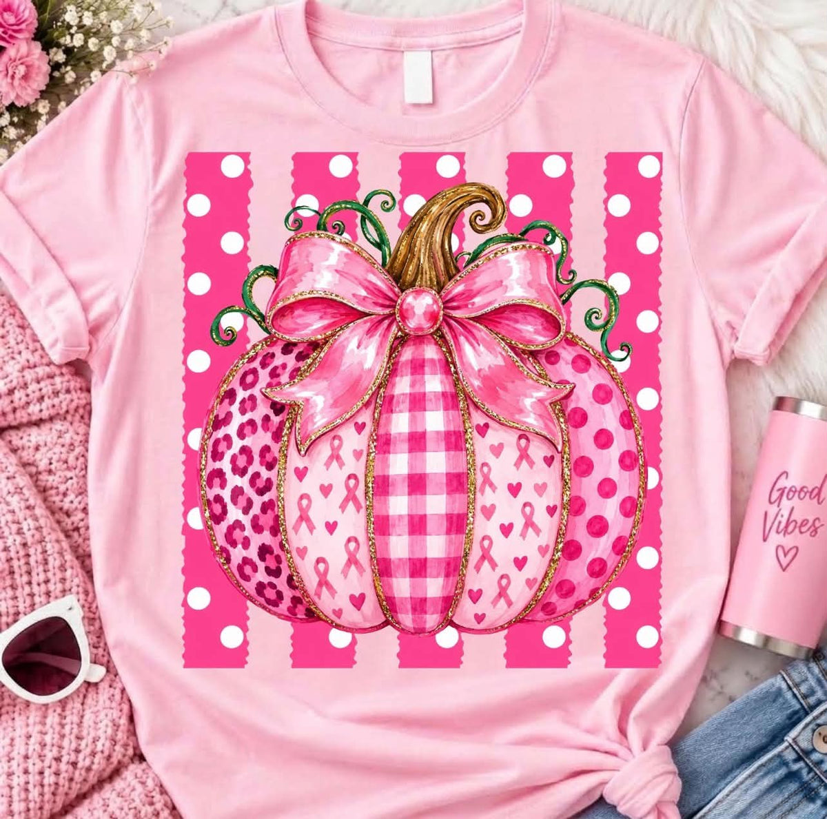 October Striped Pumpkin Tshirt