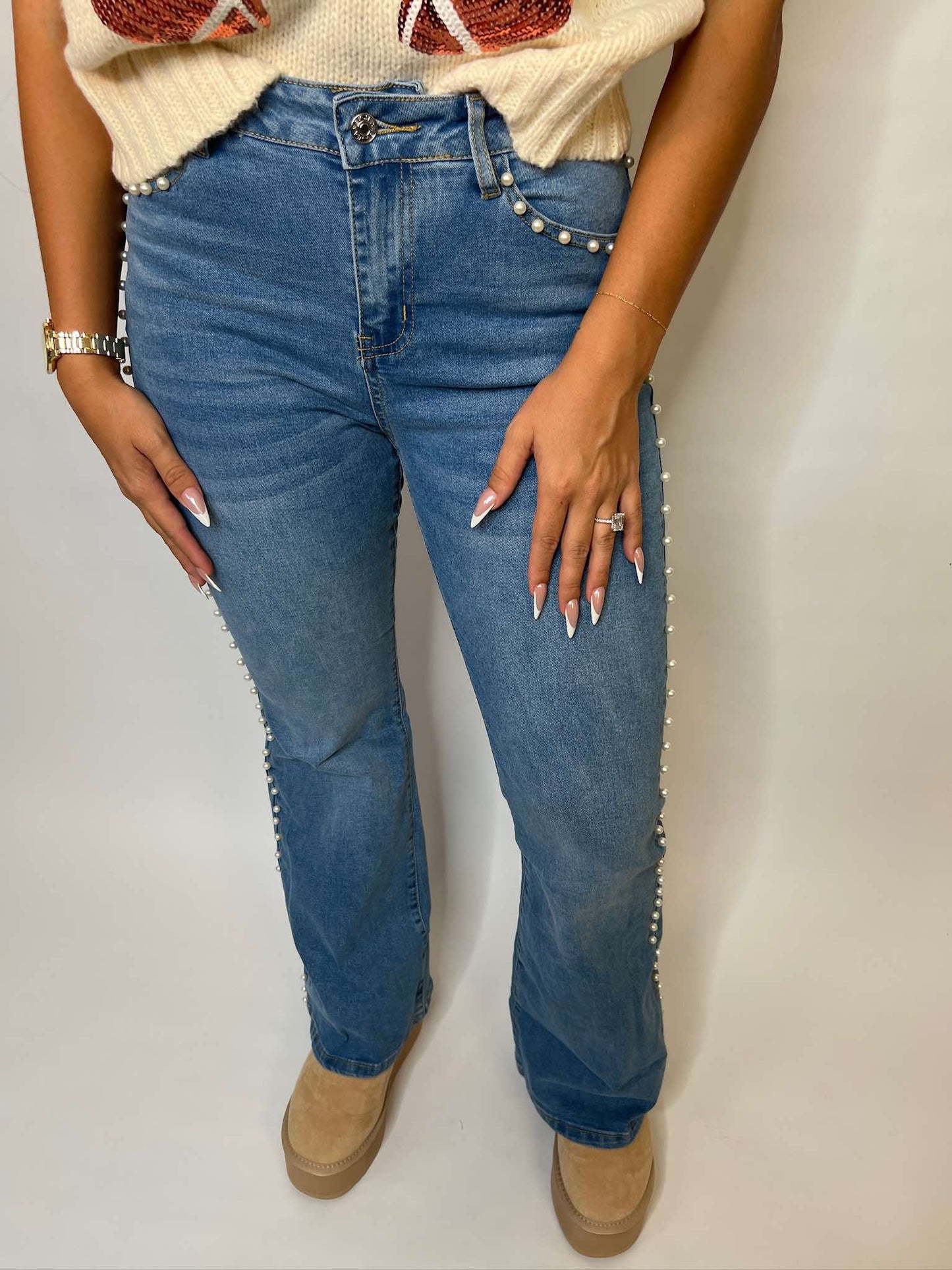 Pearl Boot Cut Denim Jeans