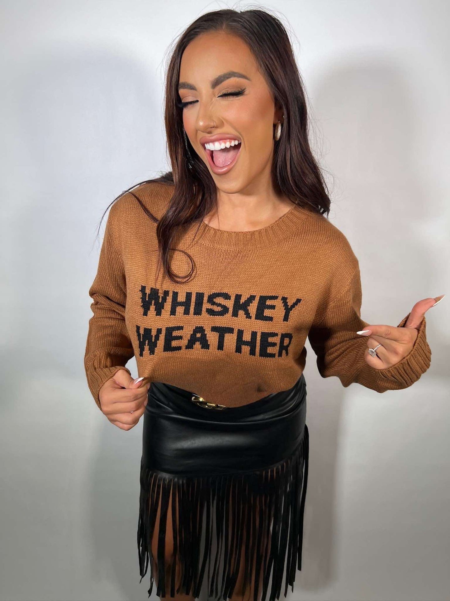 Brown Whiskey Weather Sweater