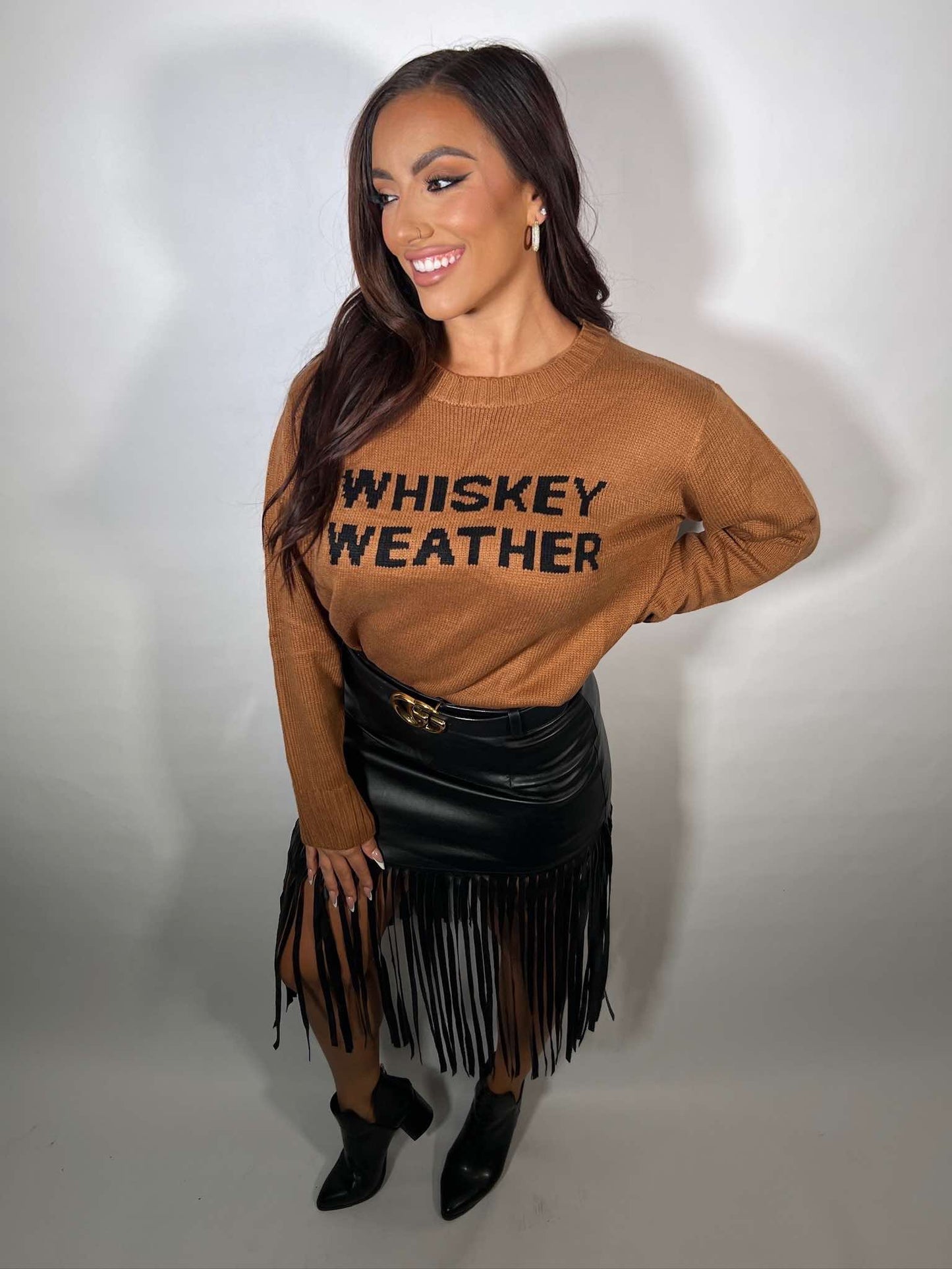 Brown Whiskey Weather Sweater