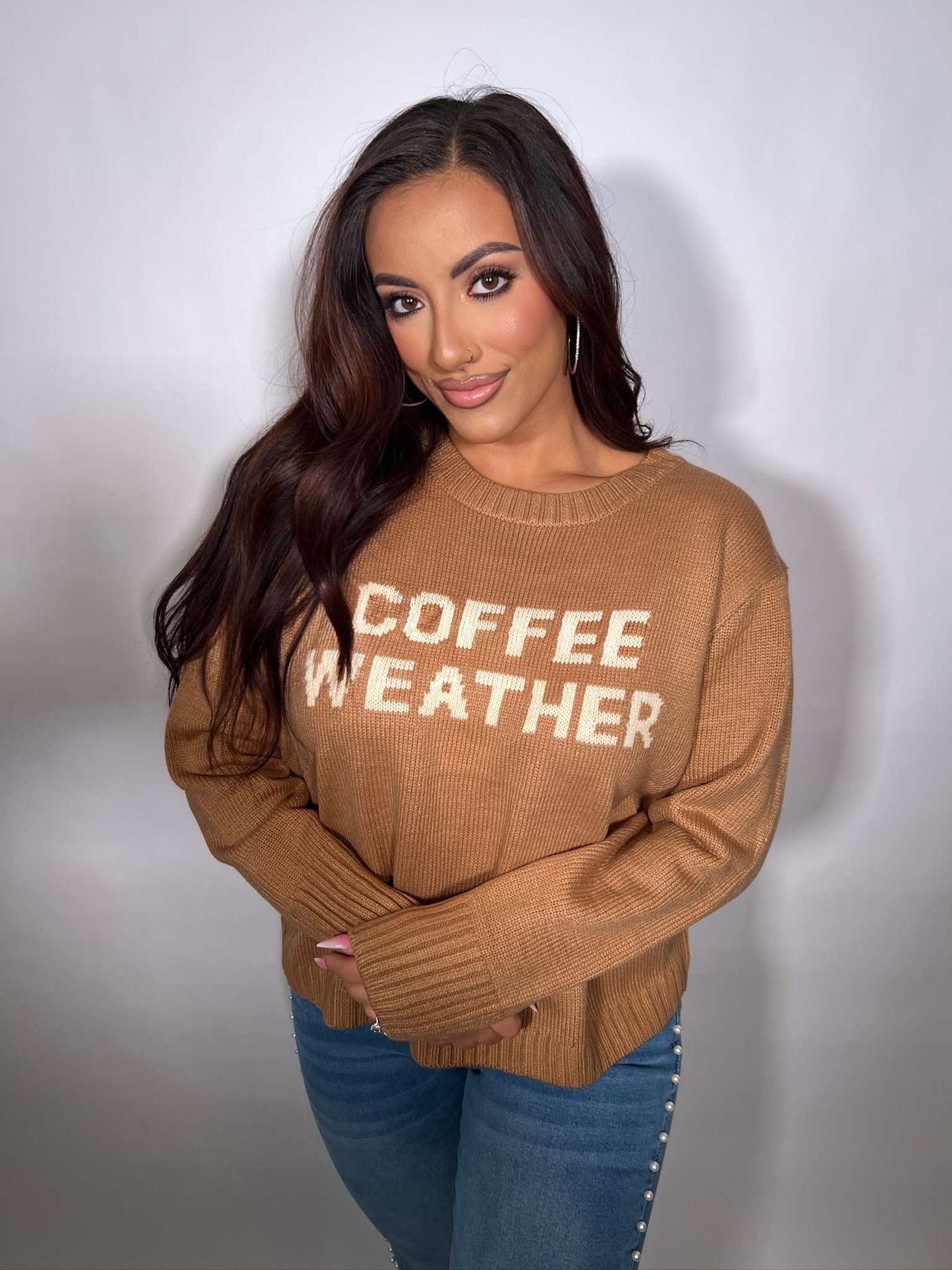 Lt. Brown Coffee Weather Sweater