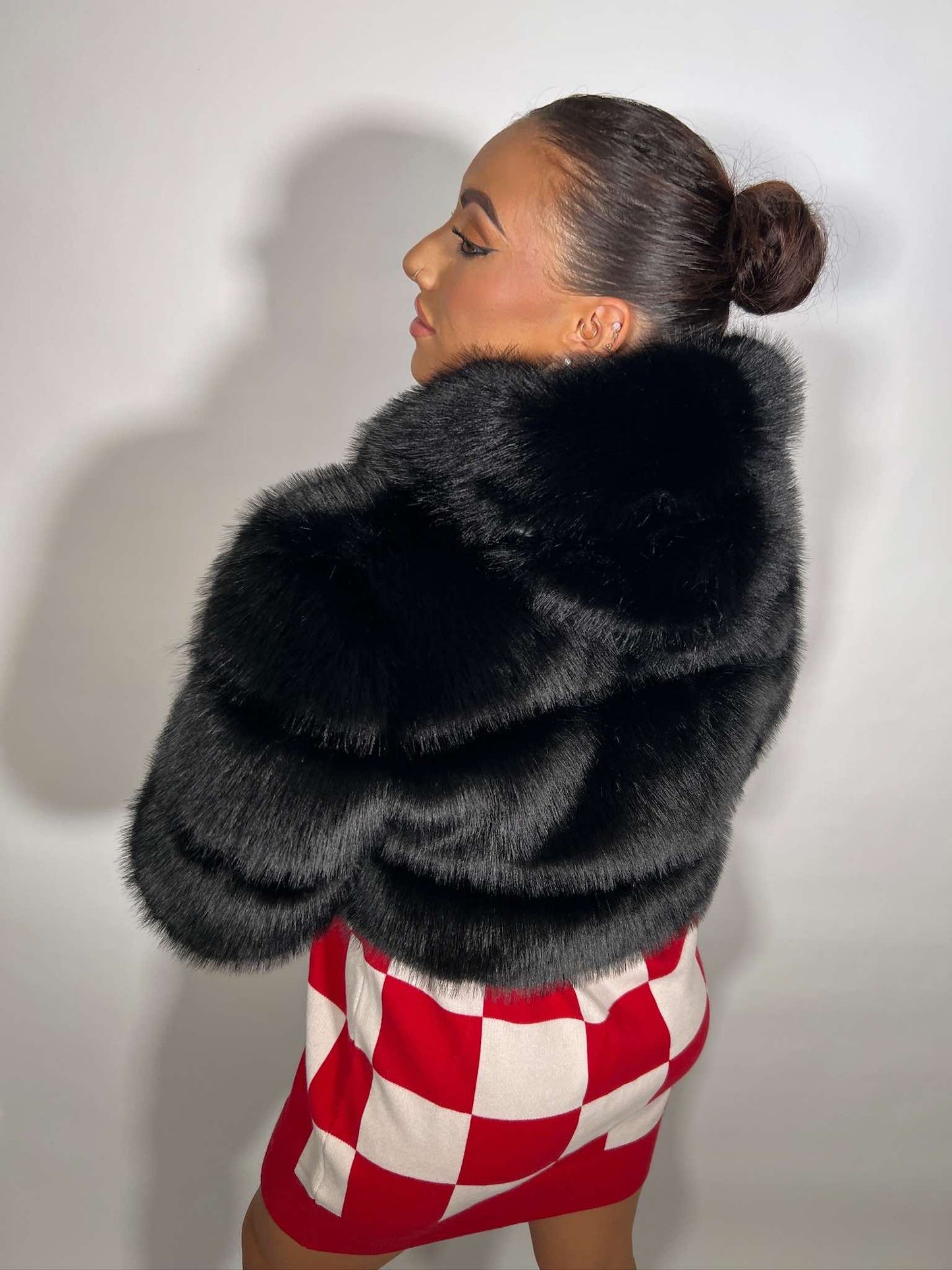 Faux Fur Hooded Jacket Luxury Coat