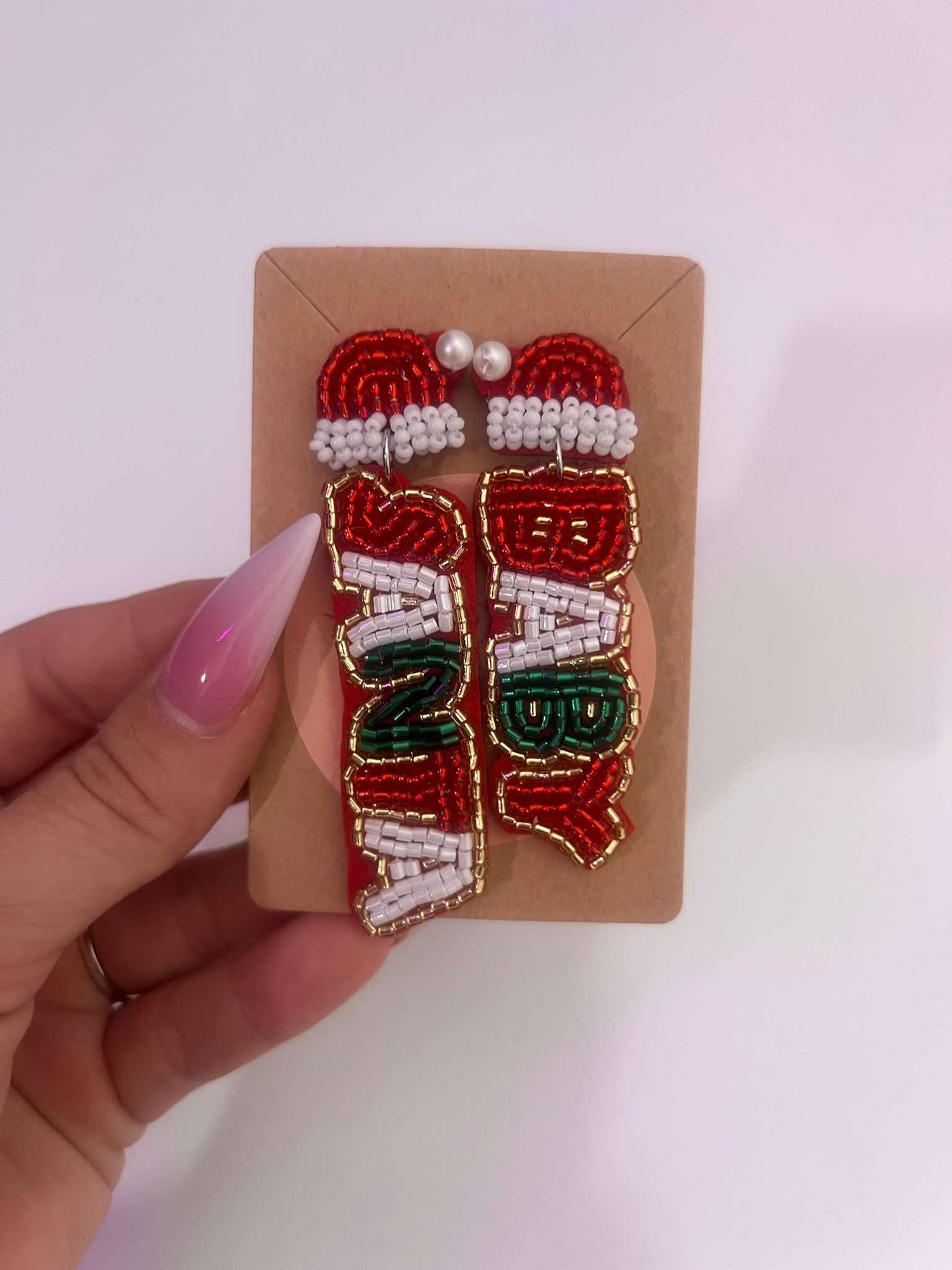 Beaded Santa Baby Earrings