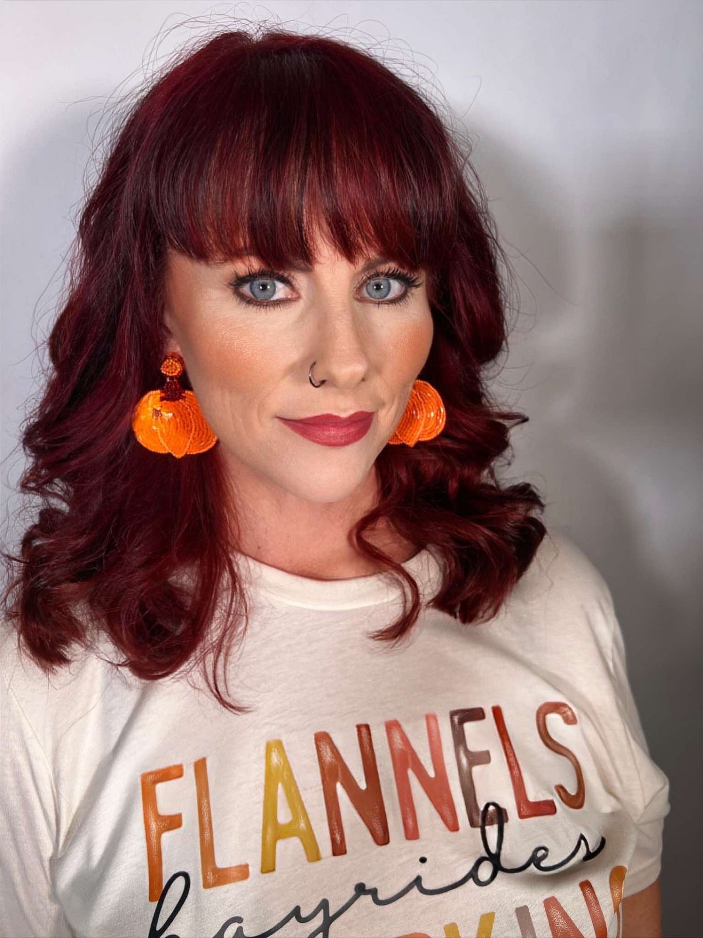 Handmade Beaded Pumpkin Earrings