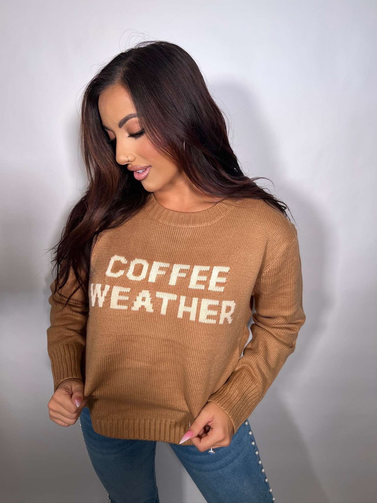 Lt. Brown Coffee Weather Sweater