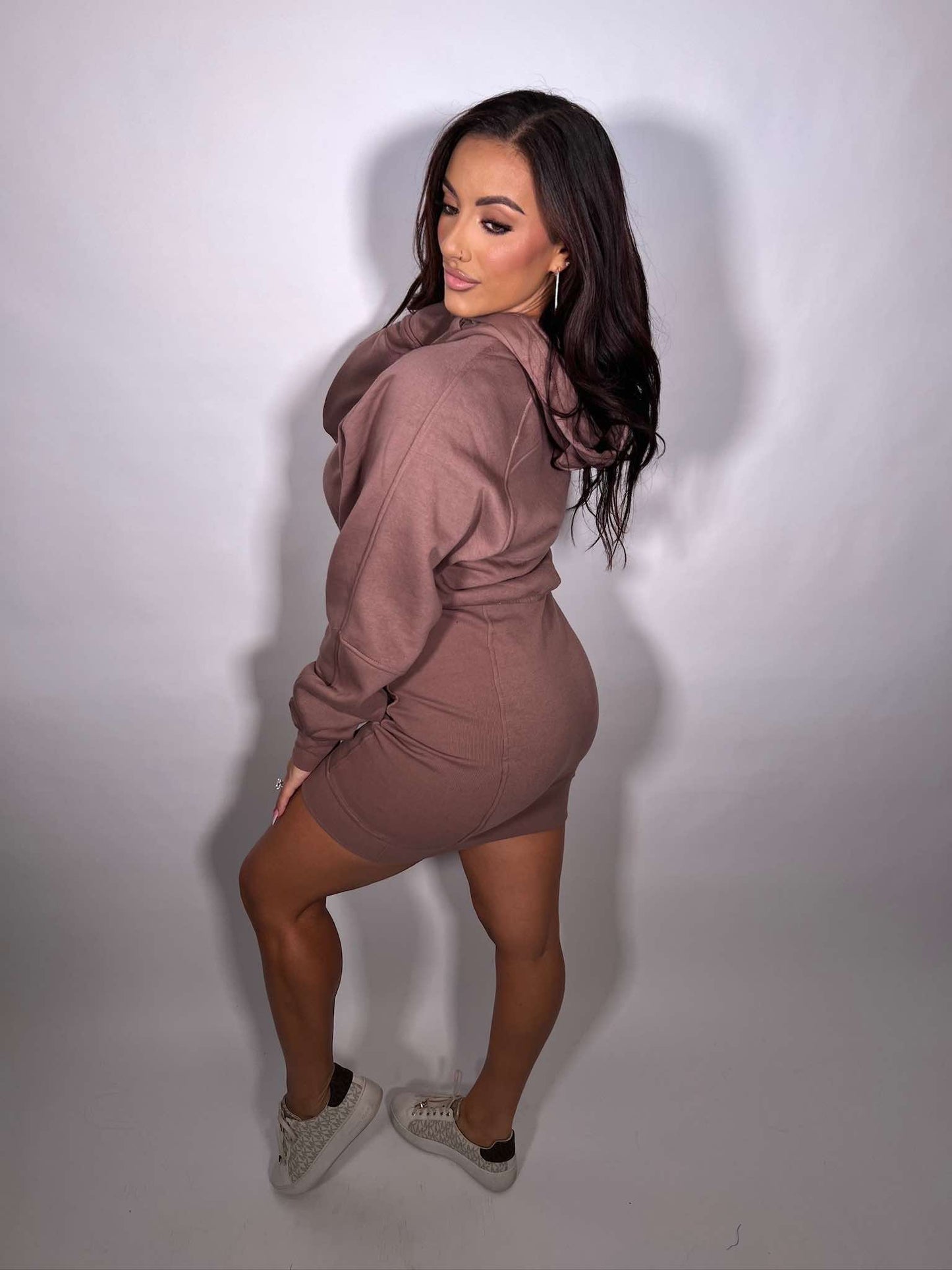 Hooded Sweatshirt Mini Dress