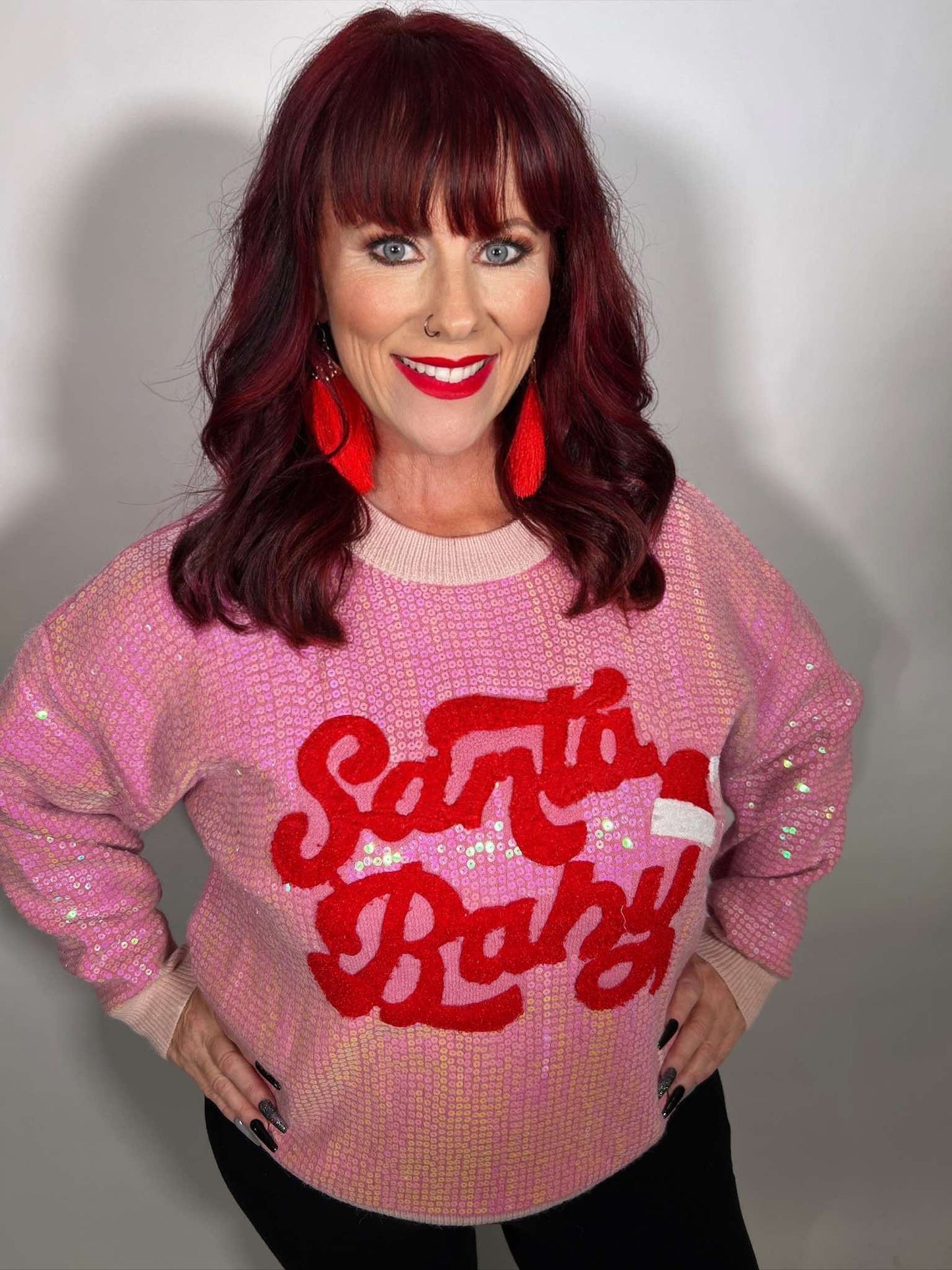 CHRISTMAS SEQUINS SWEATER TOP