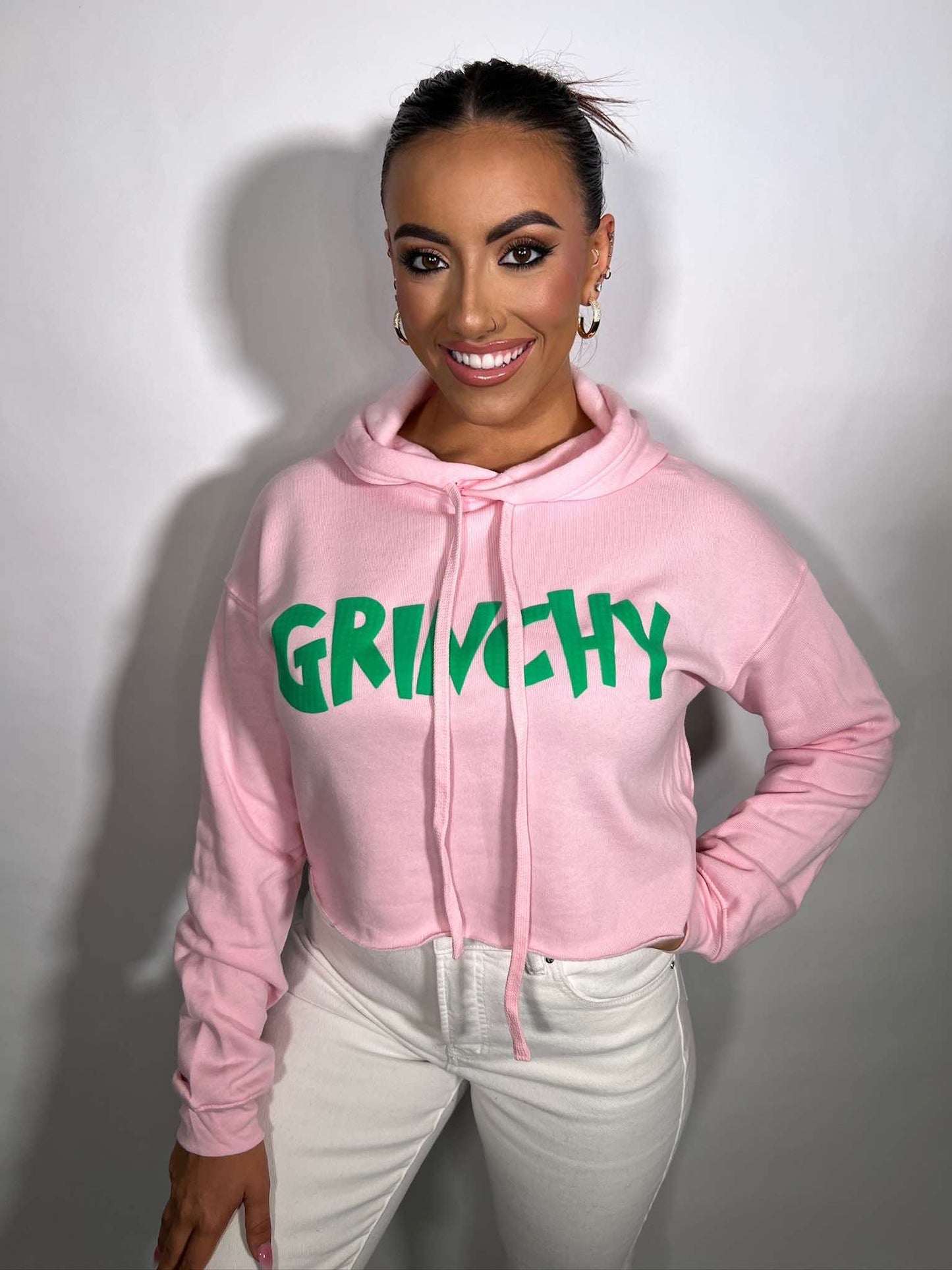 Grinchy Crop Hoodie