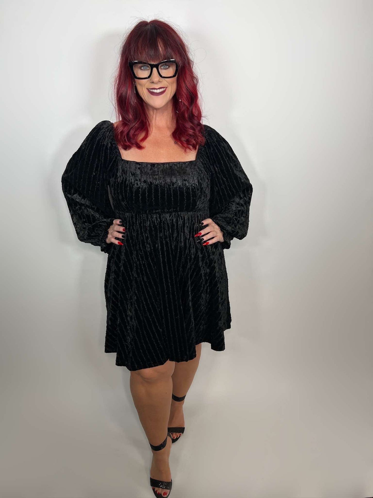 Velvet Babydoll mini Dress