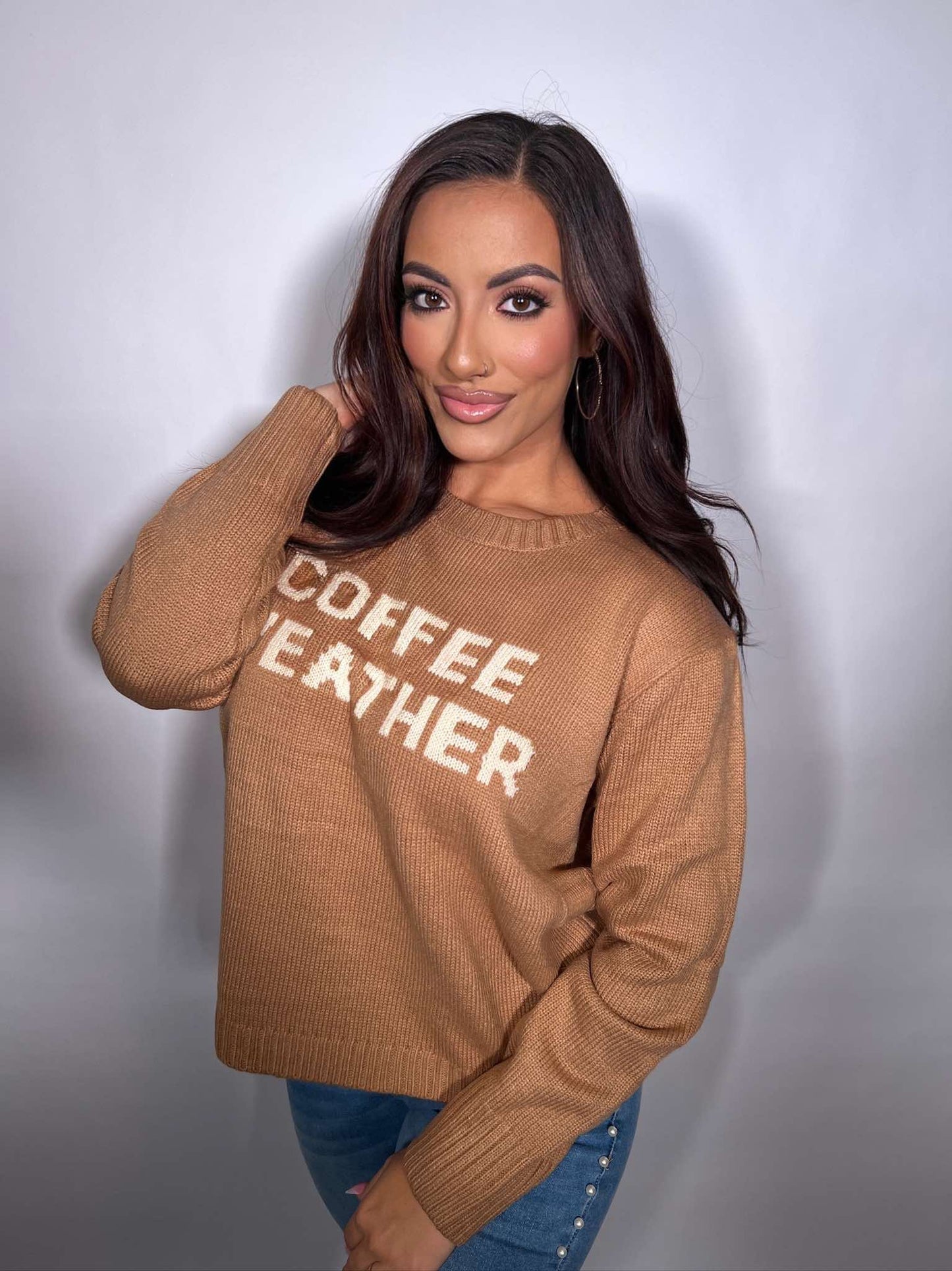 Lt. Brown Coffee Weather Sweater