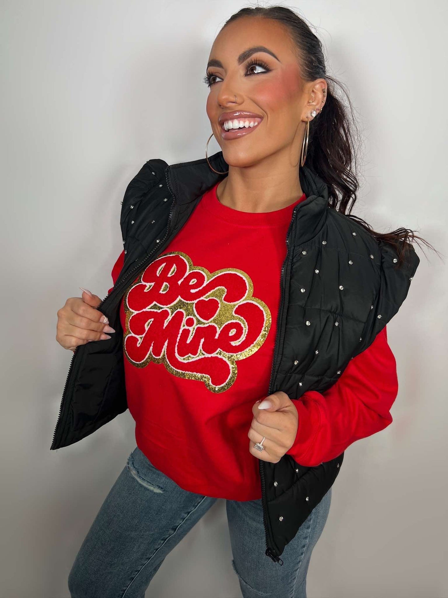 Be Mine Red Crewneck