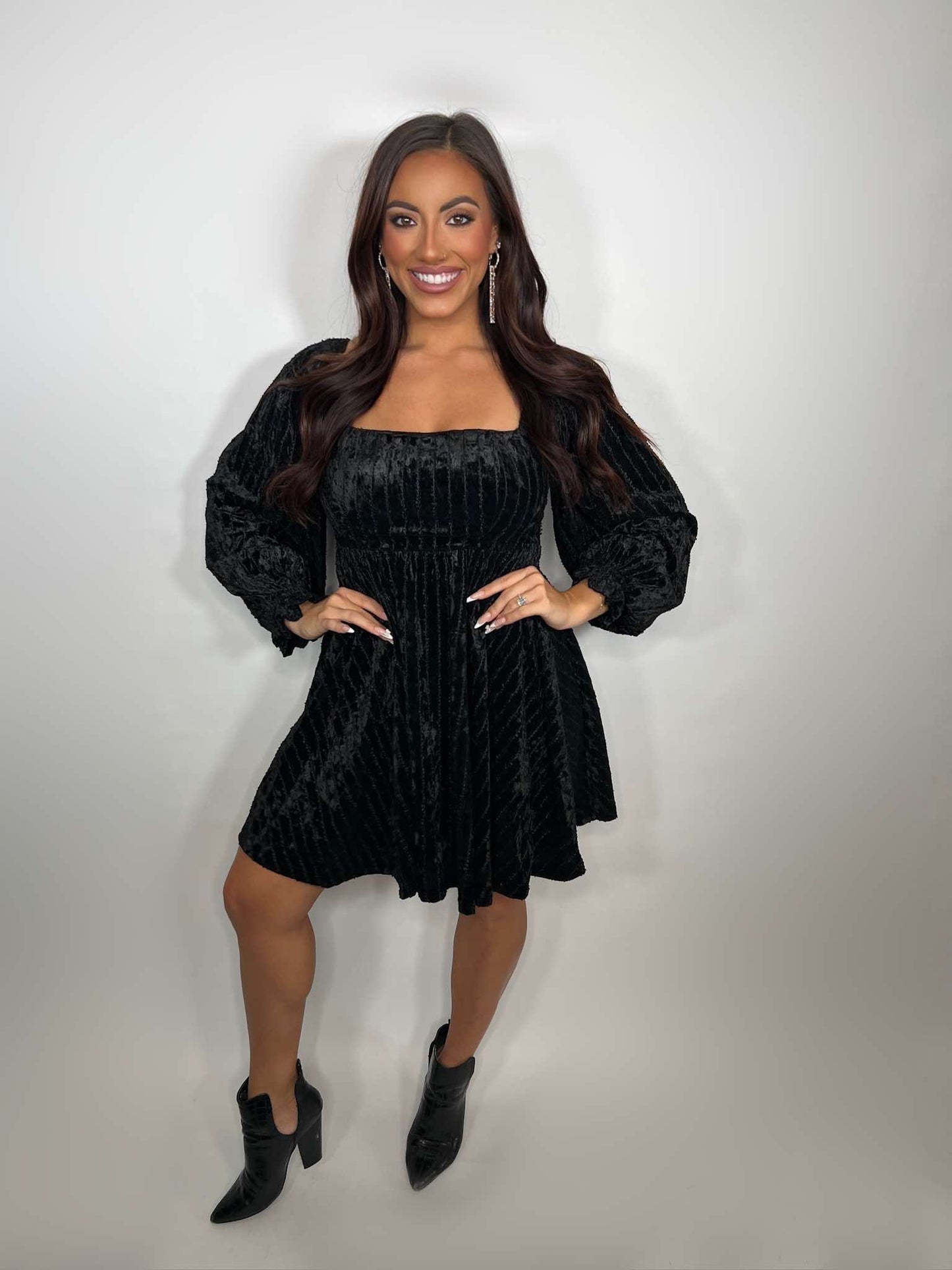 Velvet Babydoll mini Dress