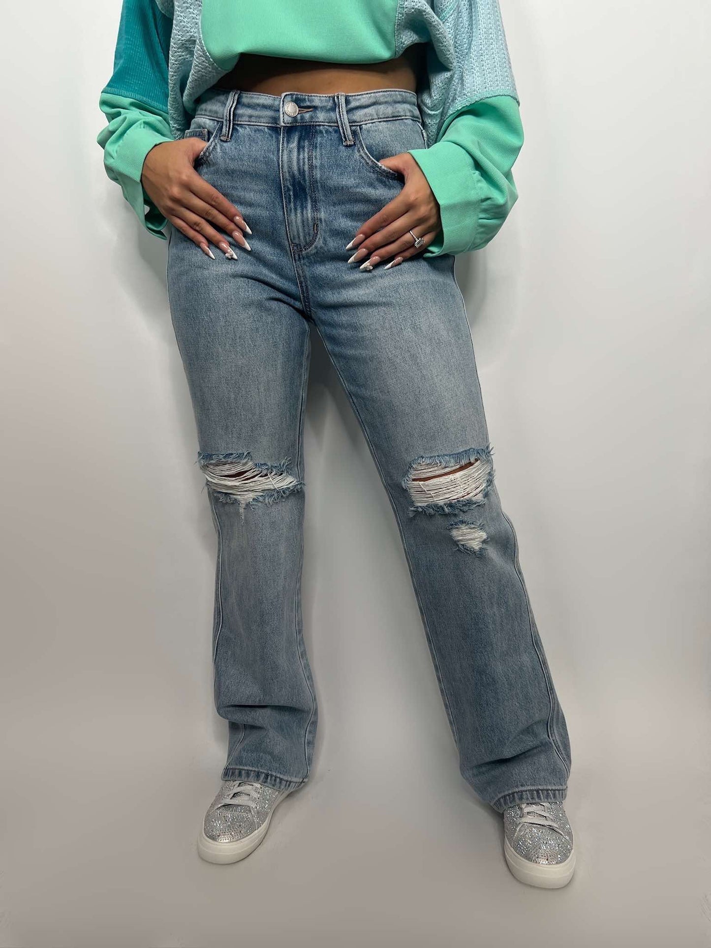 High Waisted Rigid Magic Destroy 90's Straight
