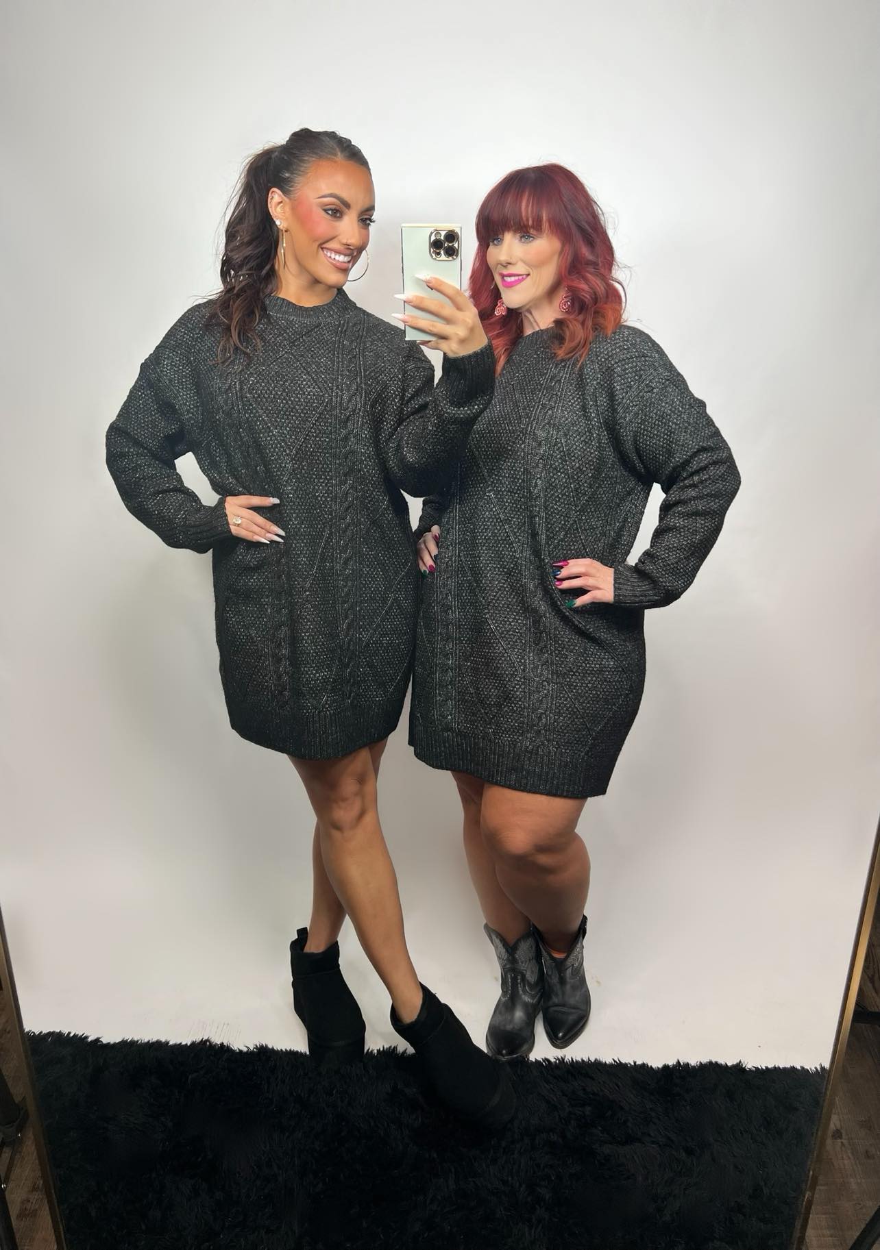 Cable Knit WESTERN Loose Fit Sweater Dress