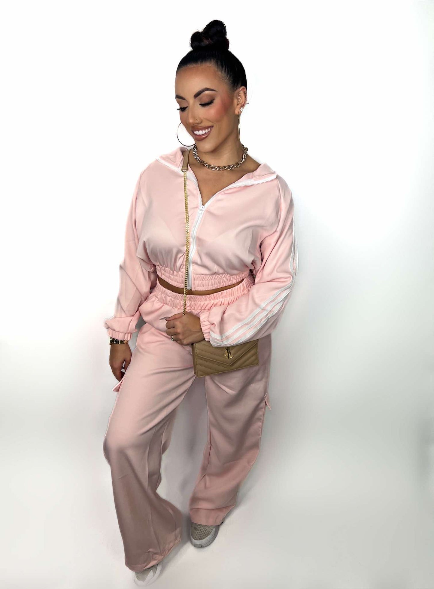 Sporty Zip-Up Track Set - Chic Streetwear