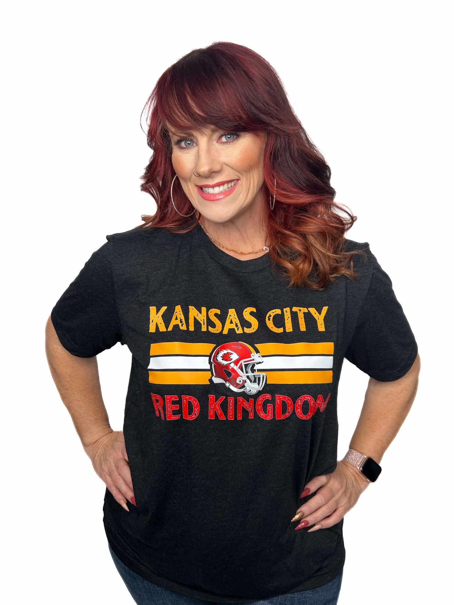 KC Stripes Heather Charcoal Tshirt