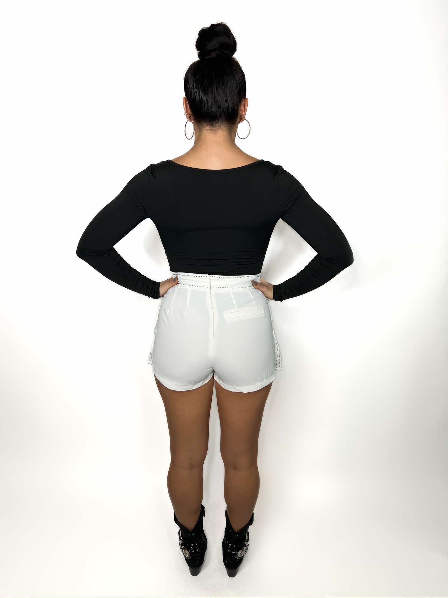 Rhinestone pleated skort