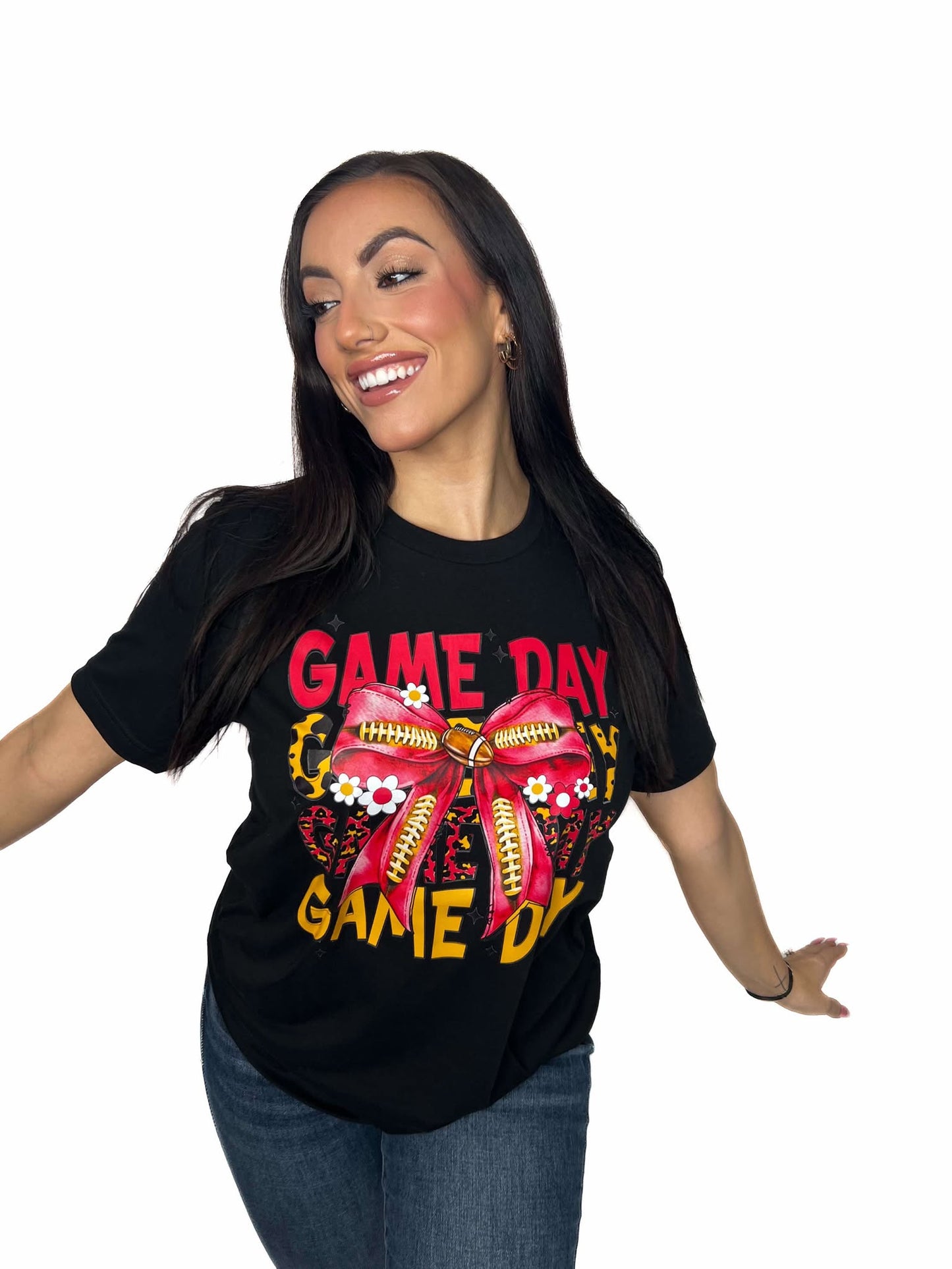 KC Chiefs Bow Black Tshirt