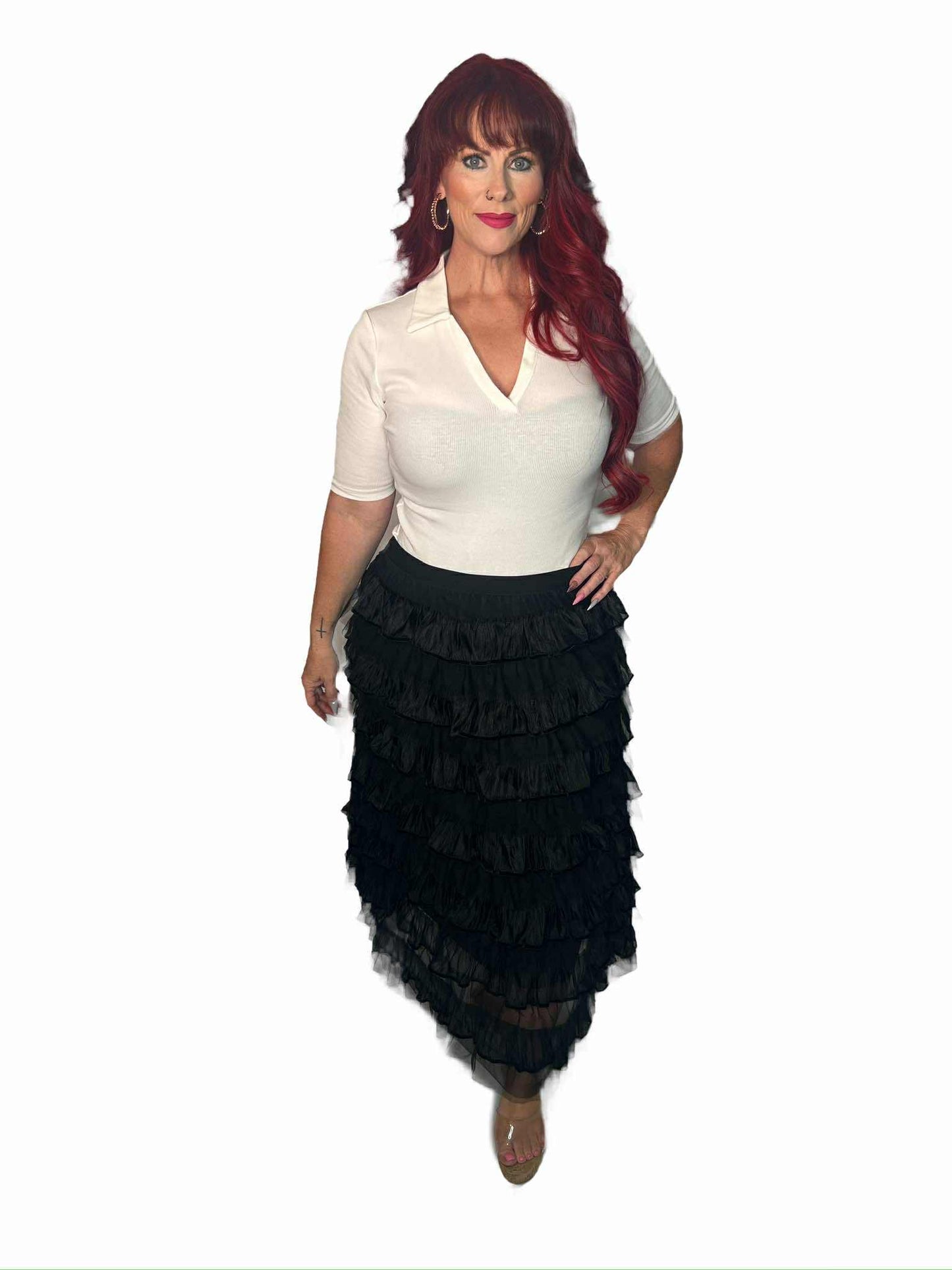 Clear As Day Tulle Layered Maxi Skirt