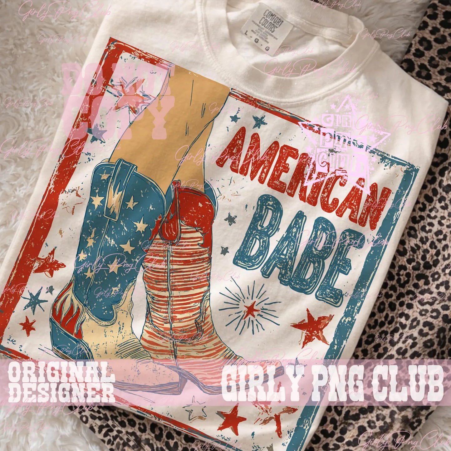 American Babe with Boots Tshirt