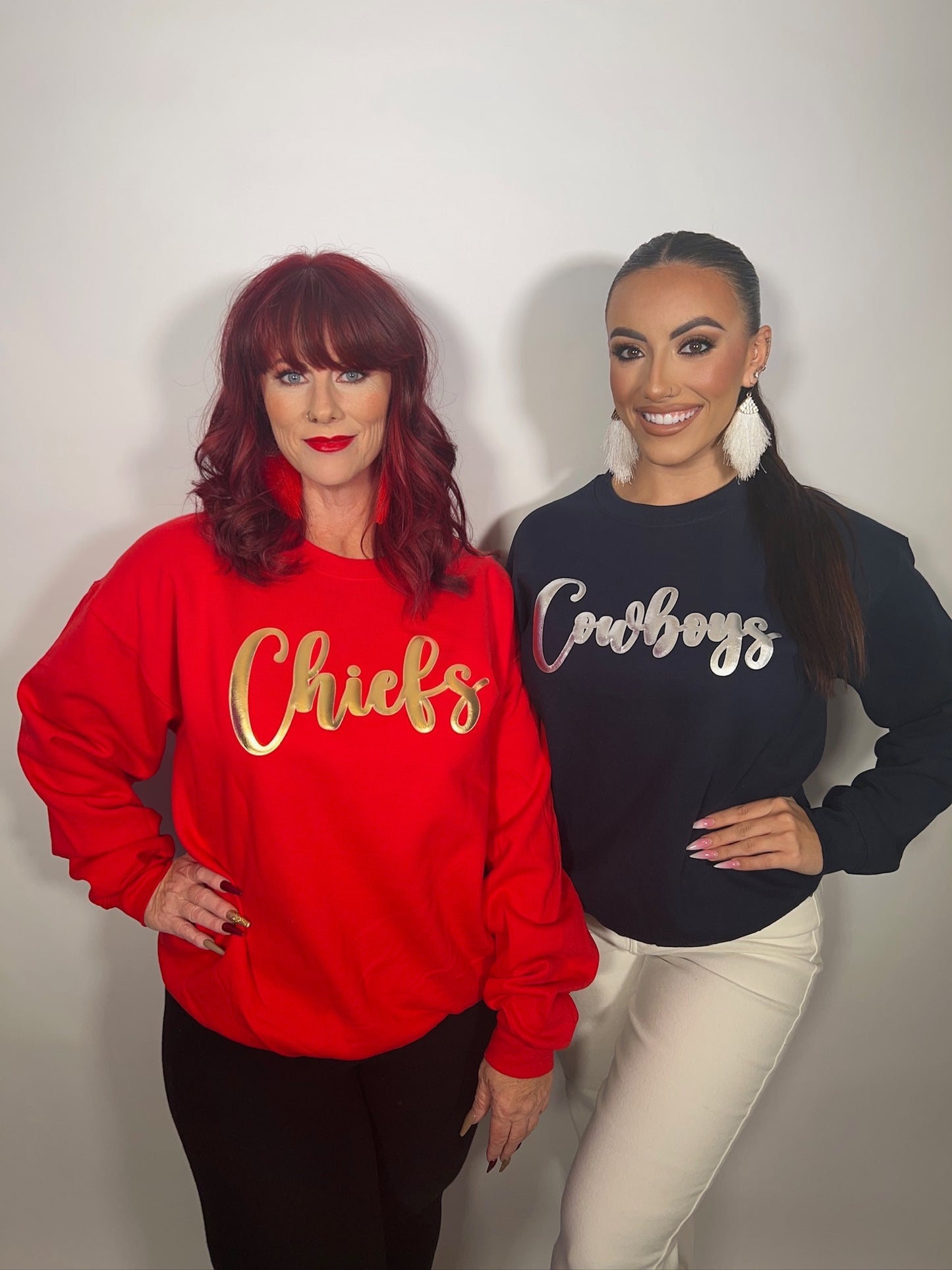 Metallic Puff Cowboys Crewneck