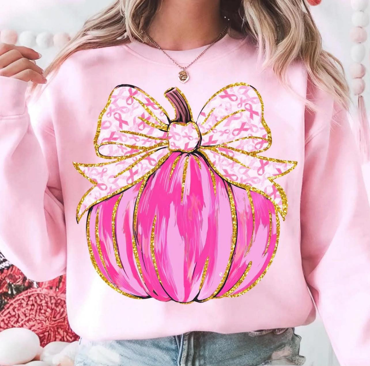 October Pink Pumpkin Crewneck