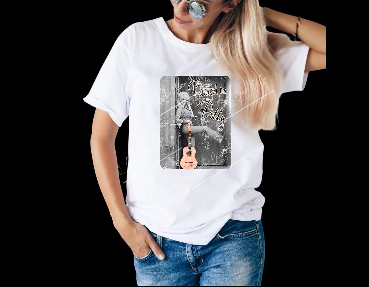 Vintage Dolly Pink Guitar Tshirt
