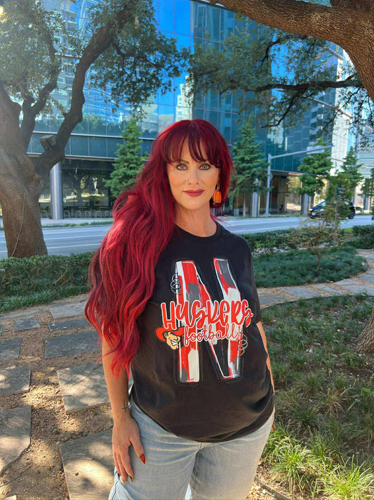 NE Huskers Football Tee