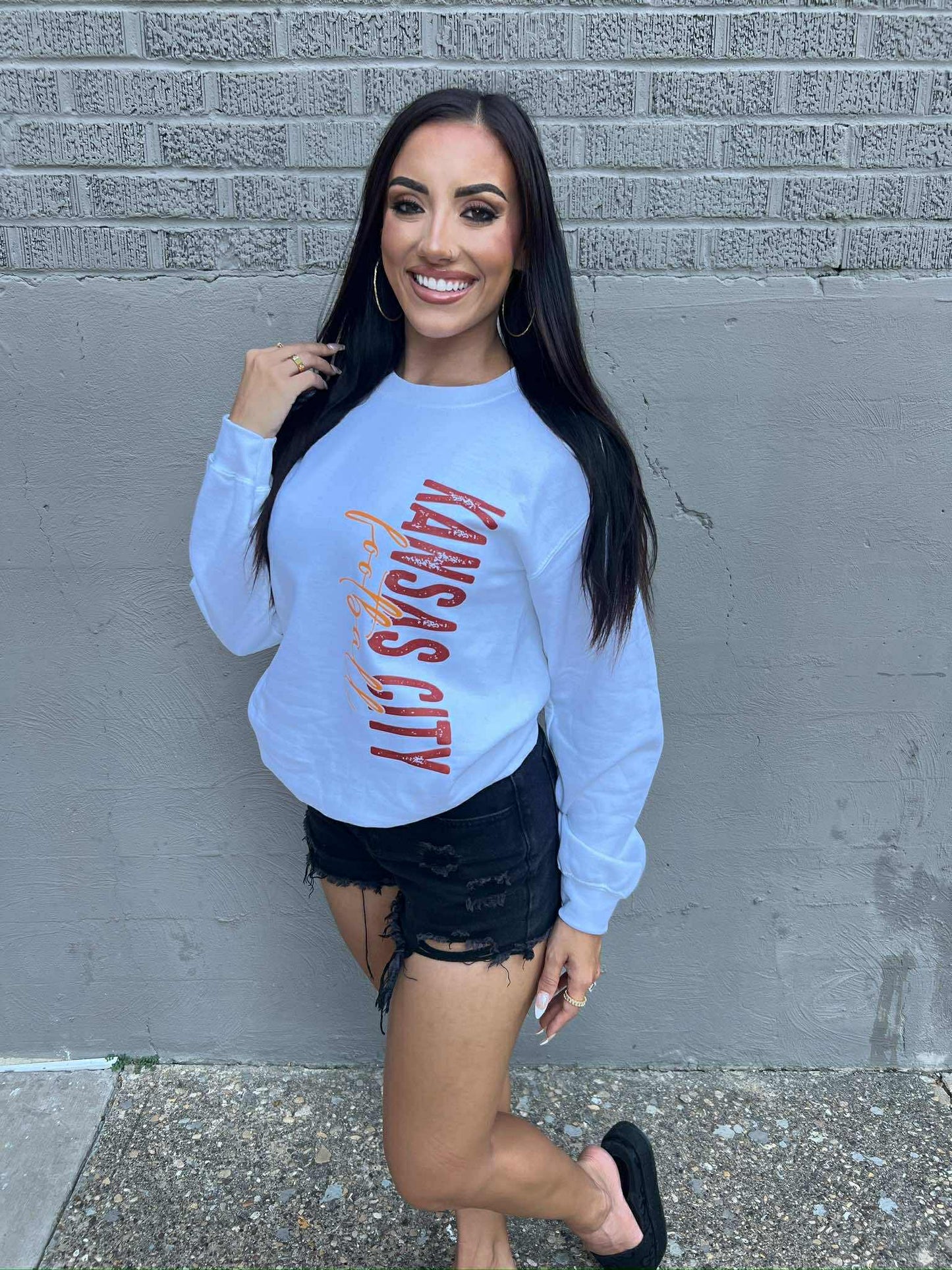 Kansas City Football Vertical Crewneck