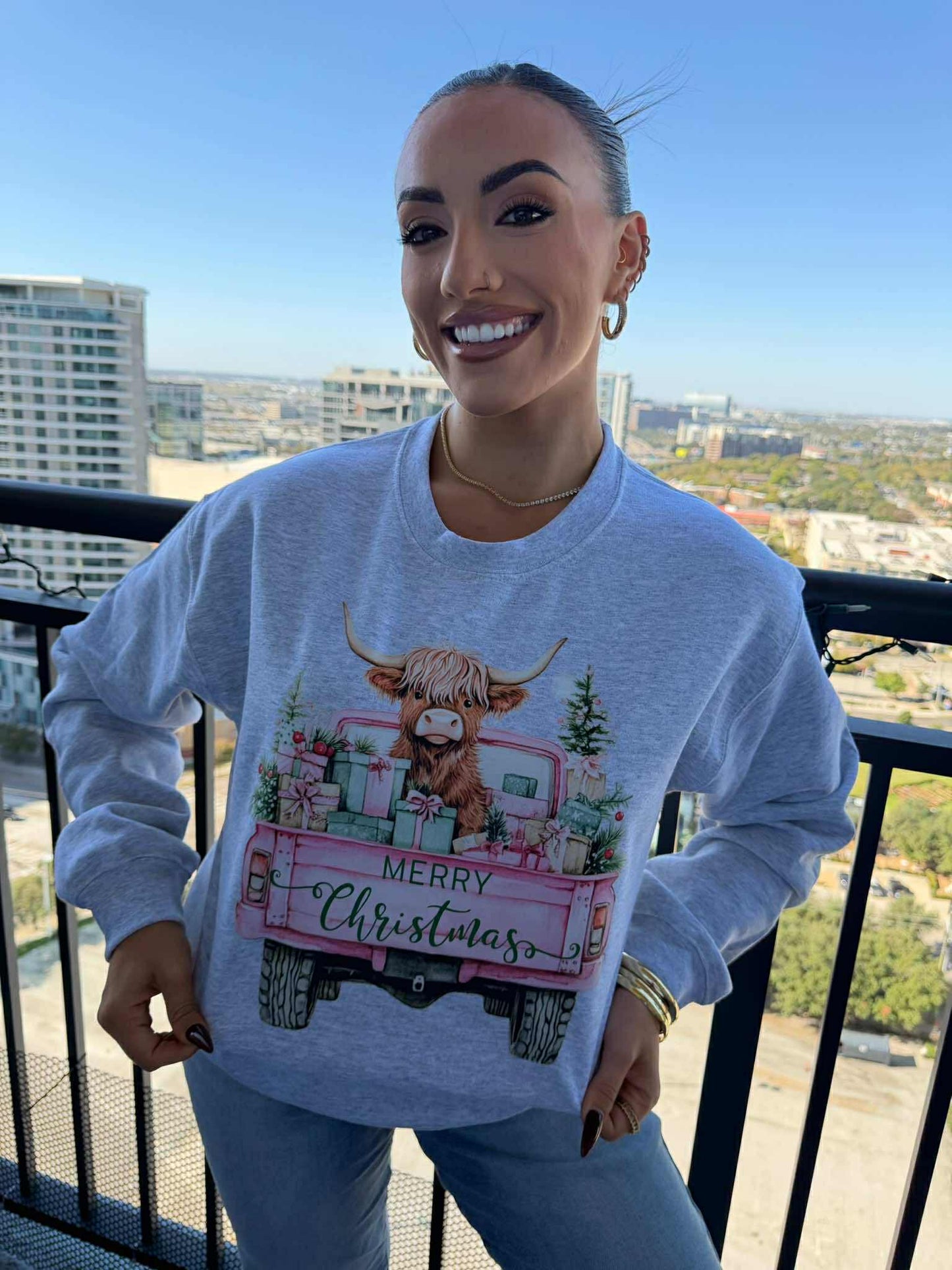 Merry Christmas Cow Crewneck