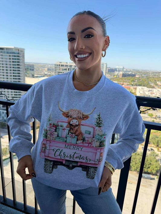 Merry Christmas Cow Crewneck