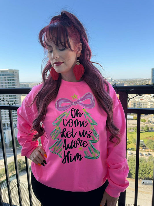 O Come Let Us Tree Crewneck
