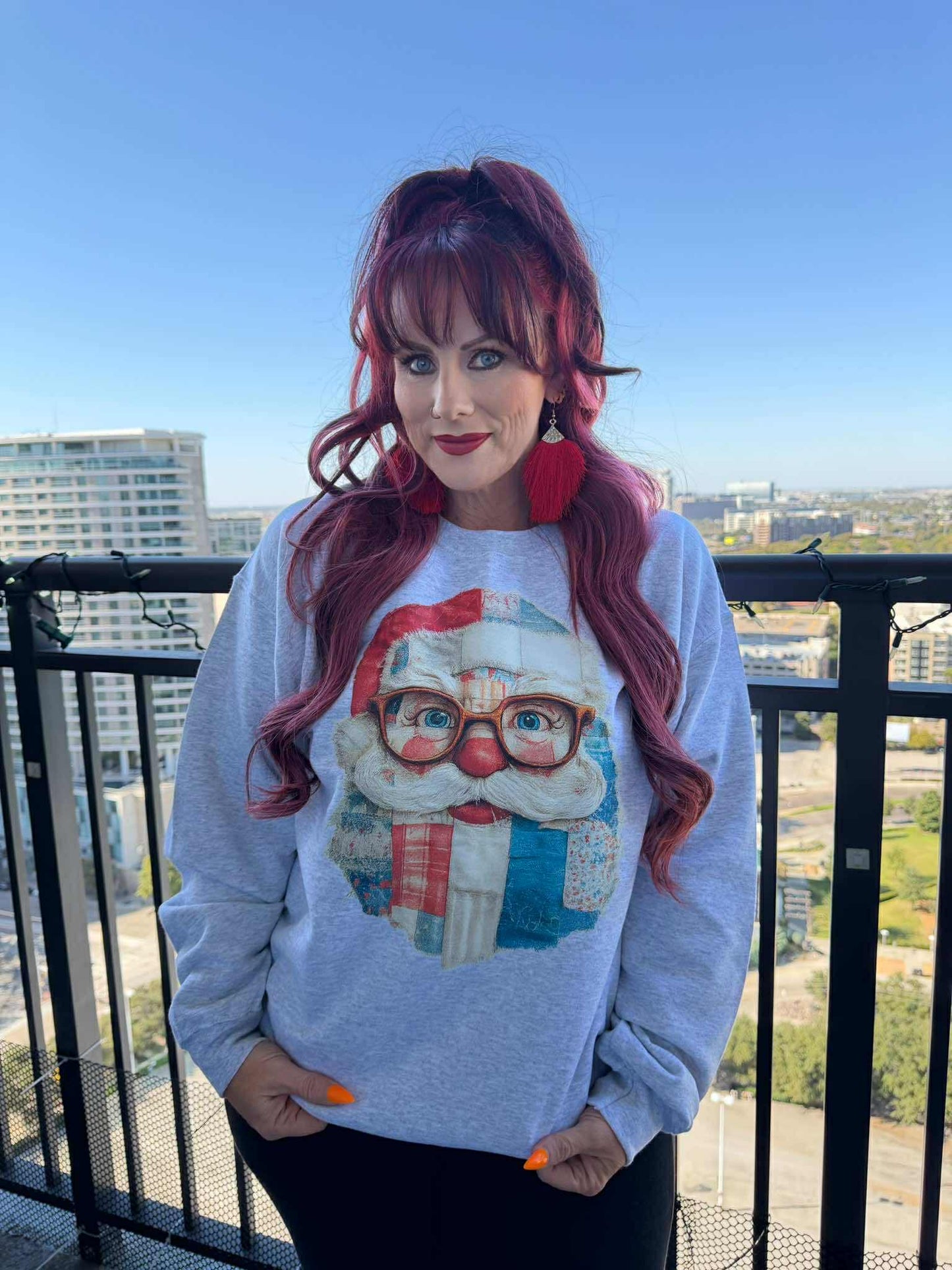 Plaid Santa Crewneck