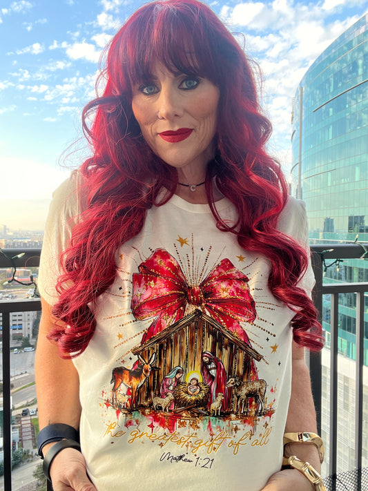 Red Nativity Tee