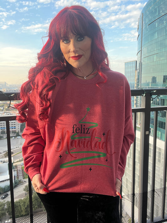 Feliz Navidad Tree Crewneck