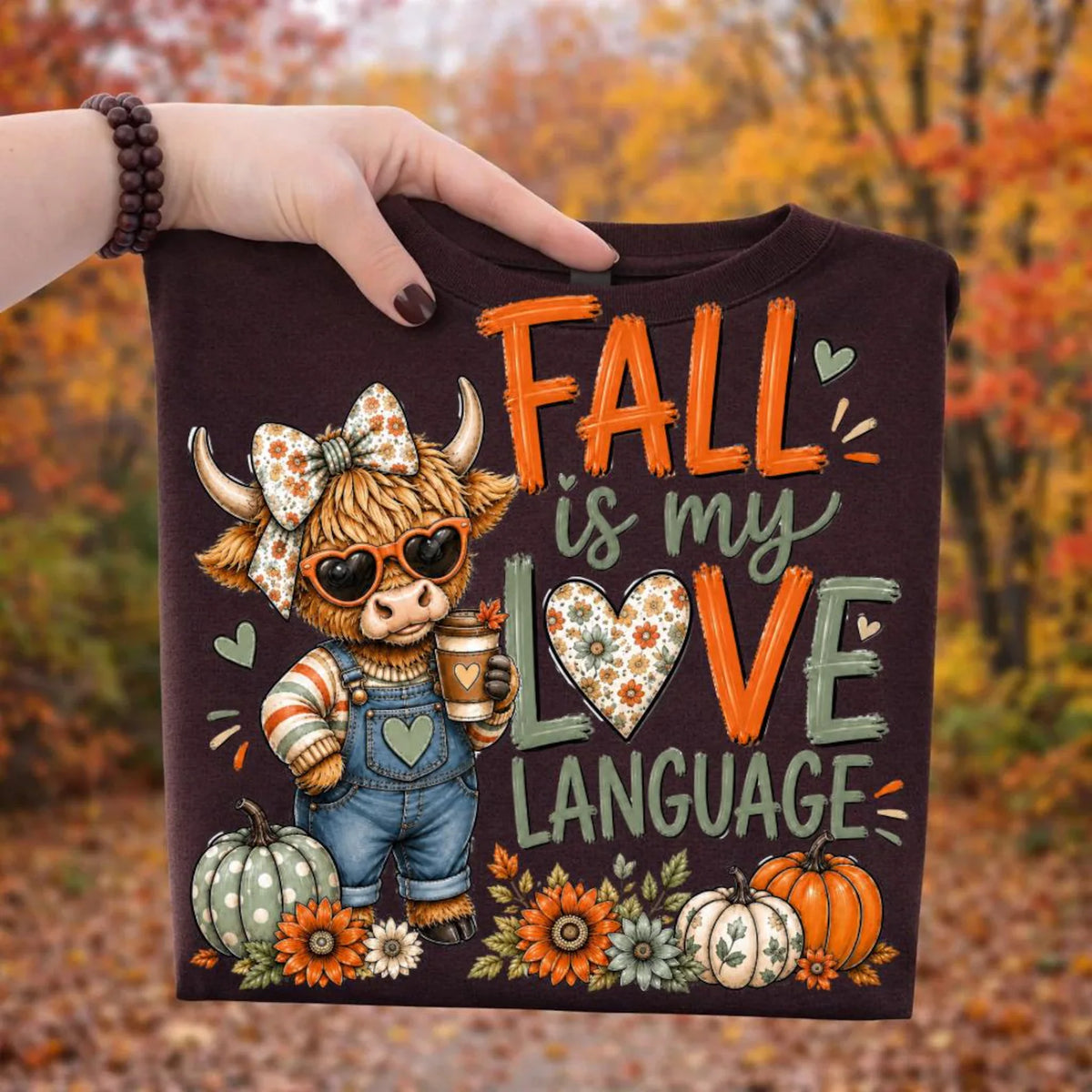 Hiland Cow Fall Tshirt
