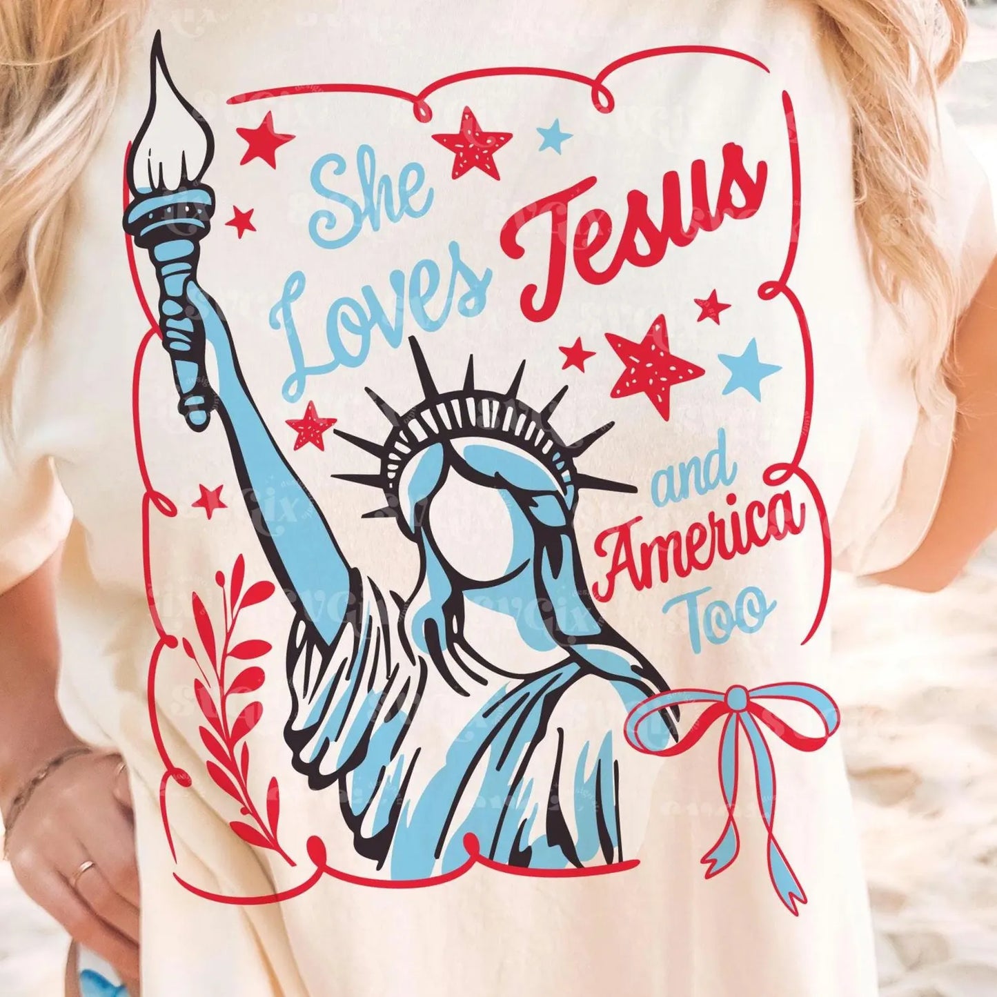 Jesus Loves America - Statue of Liberty Tshirt