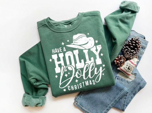 Dolly Christmas Holly Dolly Crewneck
