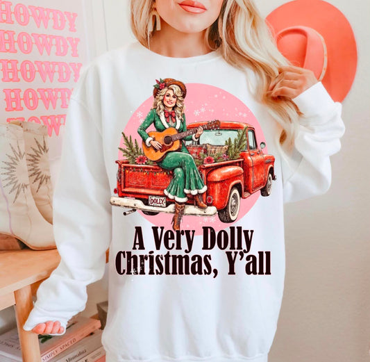 Dolly Christmas Red Truck Crewneck